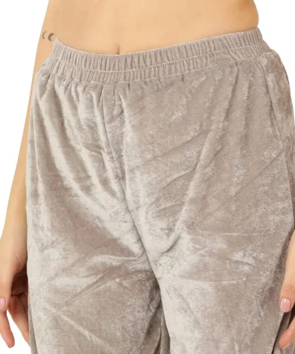 Regular_Fit_Velvet_Track_Suit_For_Women�Grey(2Xl)